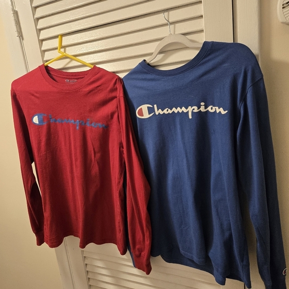 Champion Other - Champion Logo Men's Long Sleeve Shirts - Blue